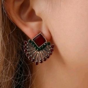 Earrings Studs Piercing Earring Ruby BeautyFashio